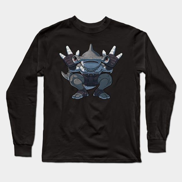 Bludgeon the Mutant Hammerhead Shark Long Sleeve T-Shirt by JENNEX